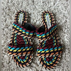 Steve Madden Roper Sandal Slides Bright Multi Size 9